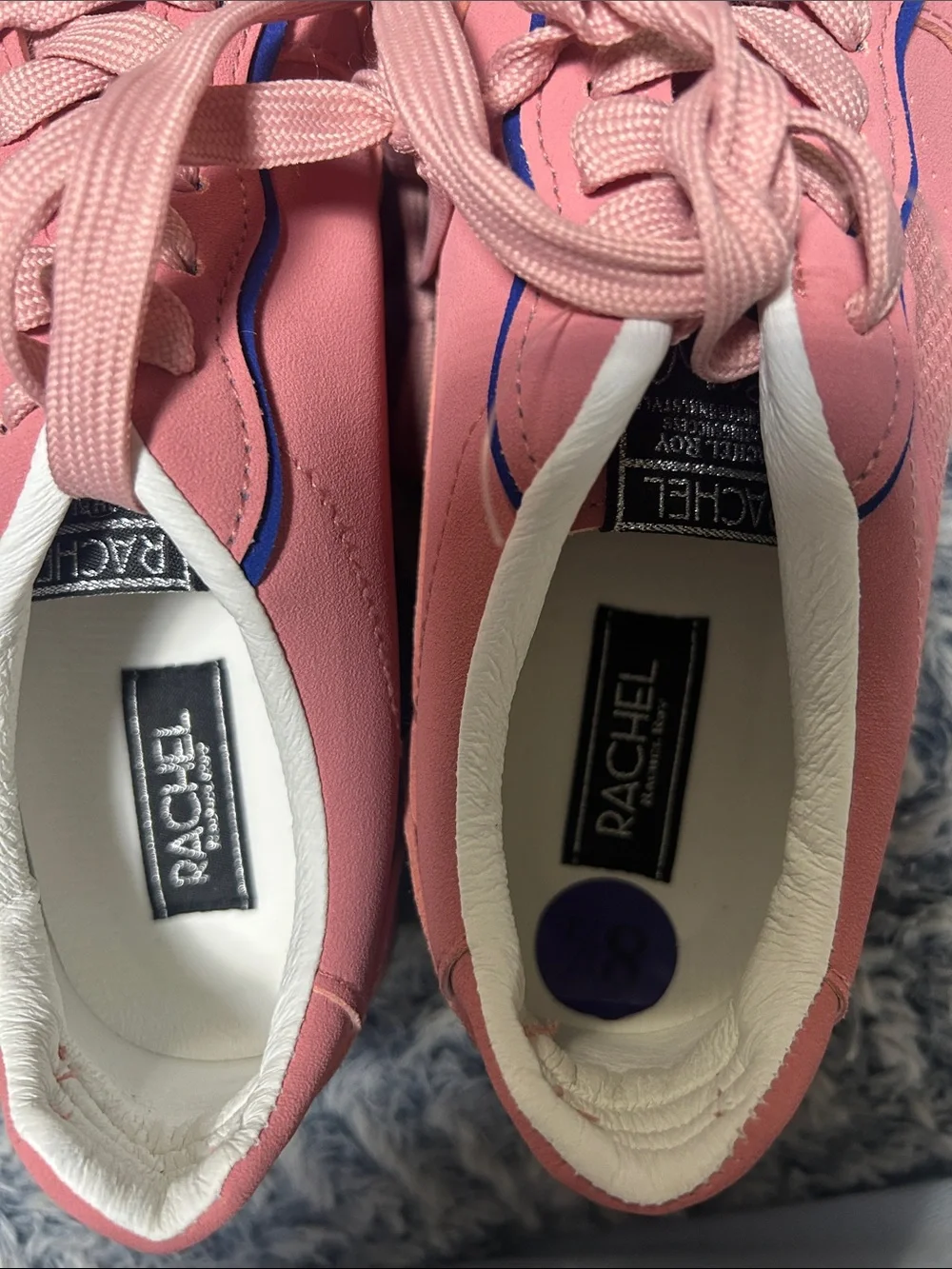 RACHEL Rachel Roy Riz Women’s Pink Sneakers with Blue Trim NWOT